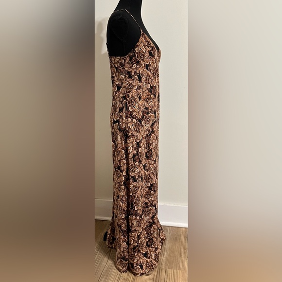 NILI LOTAN Target Brown Paisley Print Slip Dress with Side Slits Size M - Picture 5 of 9